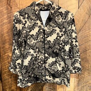 NWT Kim Rogers Women’s  Paisley Long Sleeve Full Zip Basic Jacket Size S